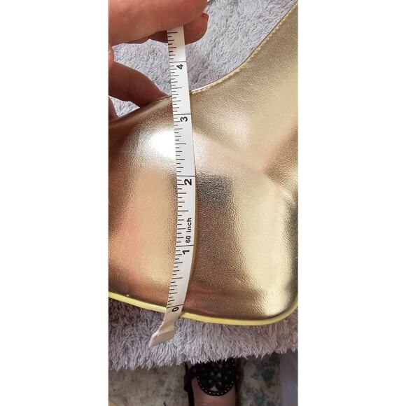 Bumper Platform‎ Pointed Metallic Gold Chain Ankle Stilettos Ultra High Heels 10 - Picture 9 of 10